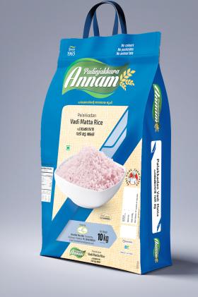 Annam Palakkadan Vadi Matta Rice 10 kg blue rice bag packaging