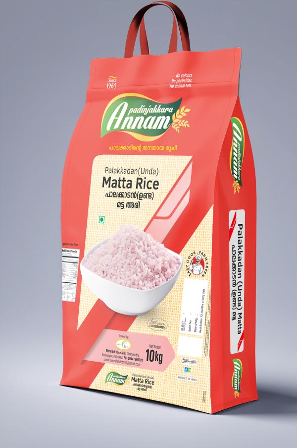 Annam Palakkadan Unda Matta Rice 10 kg red rice bag packaging